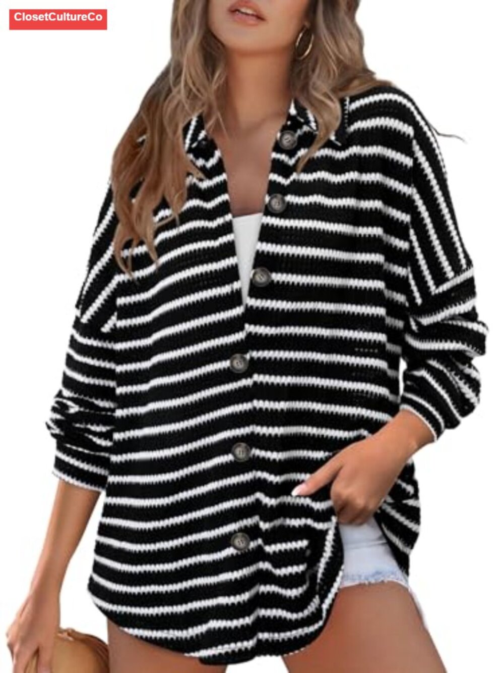 Waffle Knit Long Sleeve V Neck Tunic Pullover Top